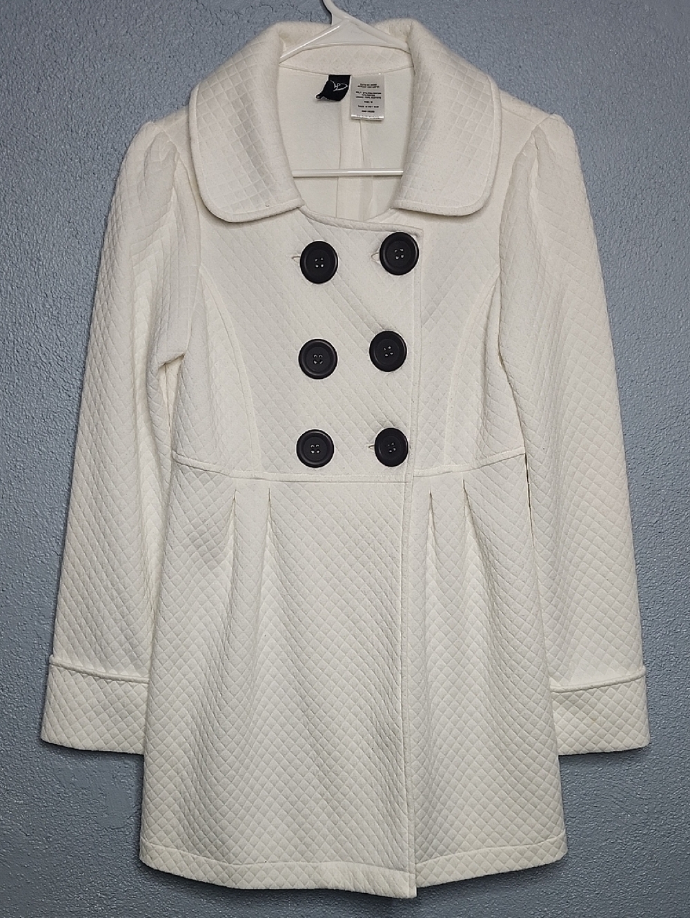 Windsor Cream Quilted Double-Breasted Pea Coat